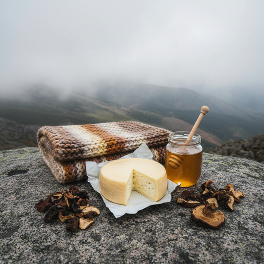 Kit gourmet Sabores das Beiras com queijo Serra da Estrela e mel de montanha
