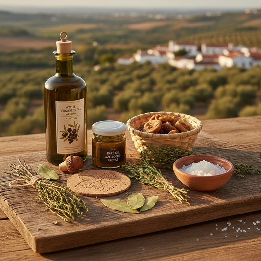 Kit gourmet Sabores do Alentejo com azeite, patê artesanal e especiarias